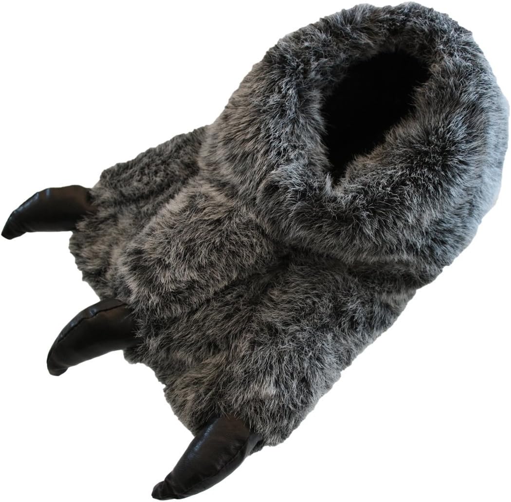 shoeshoebedo Boys and Mens Monster Claw Yetti Foot Novelty Warm Fluffy Slippers Size UK 1-12