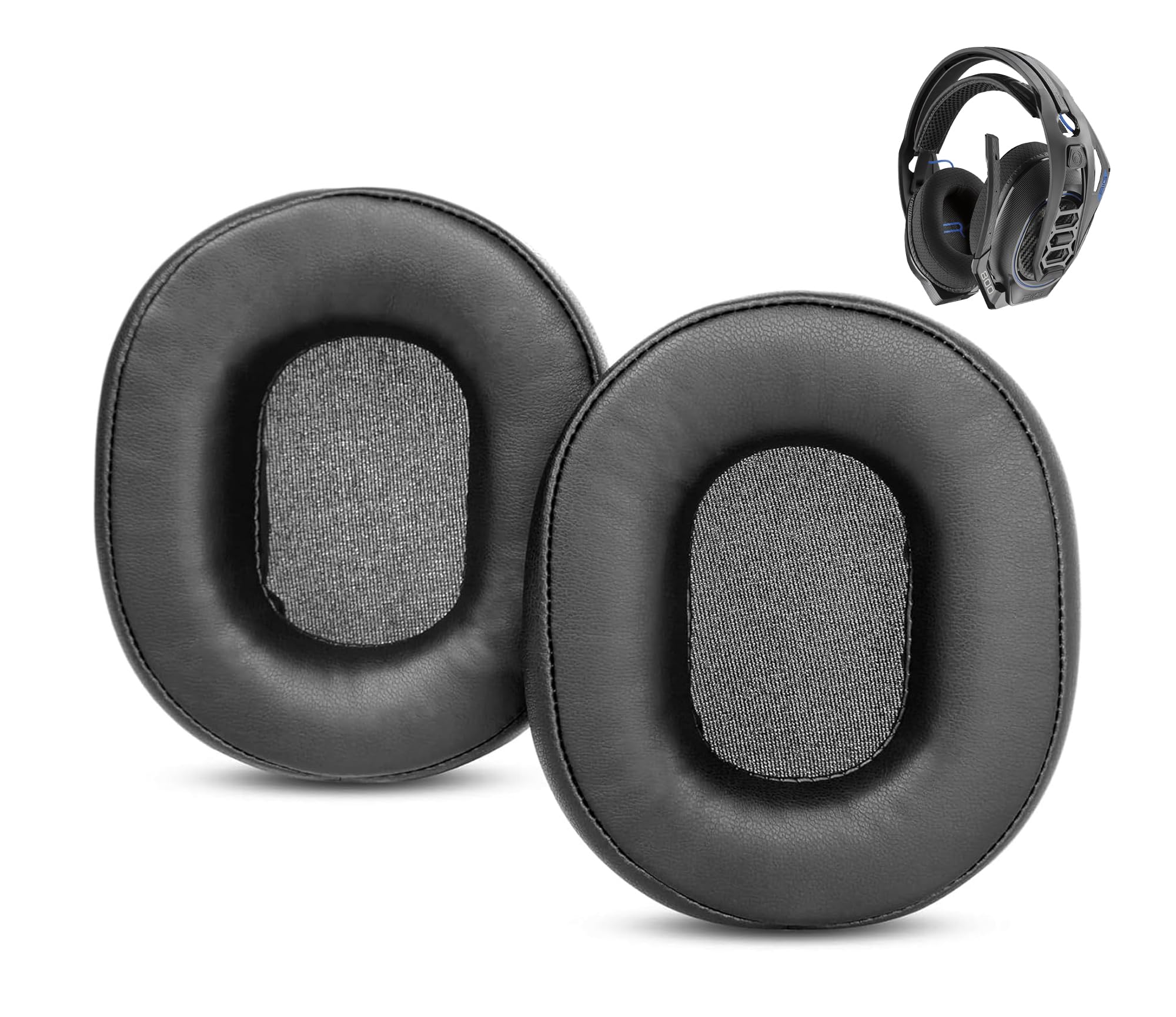 HTINDUSTRY Earpads Replacement Compatible with Plantronics RIG 800 HS, LX, HD Gaming Headsets - Premium Ear Pads with Softer Protein Leather & Memory Foam