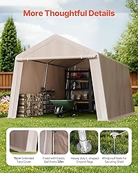 VEVOR Outdoor Storage Shed, 10 x 15 ft Portable