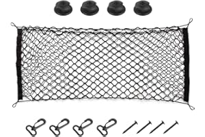 HANEMIA Car Rear Cargo Net, Adjustable Elastic Storage Organizer Net, Trunk Cargo Storage Net, Universal Fit for Car, Vehicle, SUV (35.4"x15.8")