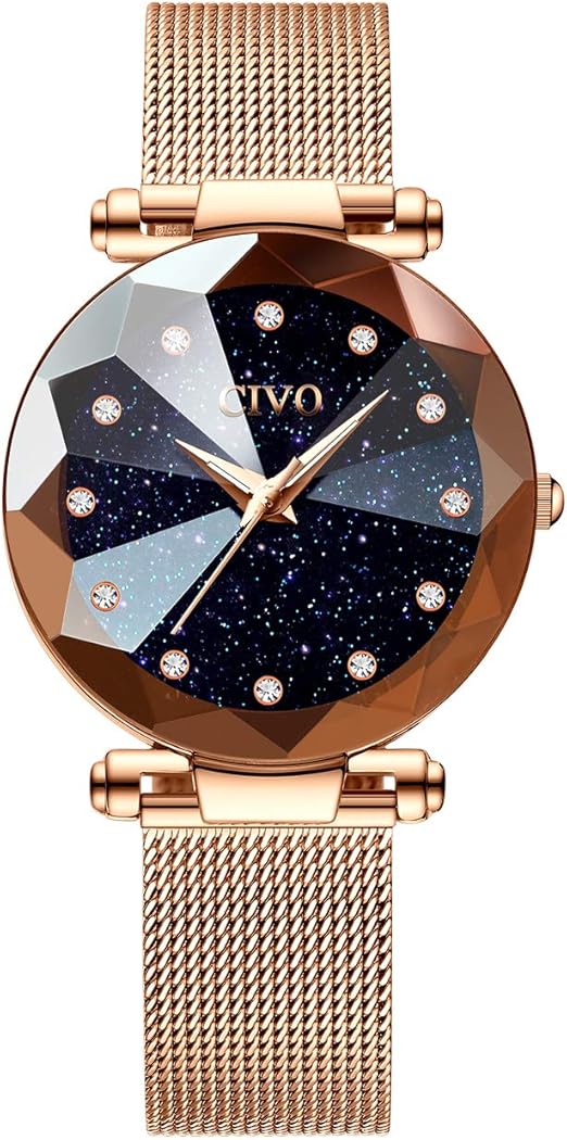 CIVO Women's Watches Rose Gold Ladies Waterproof Watch