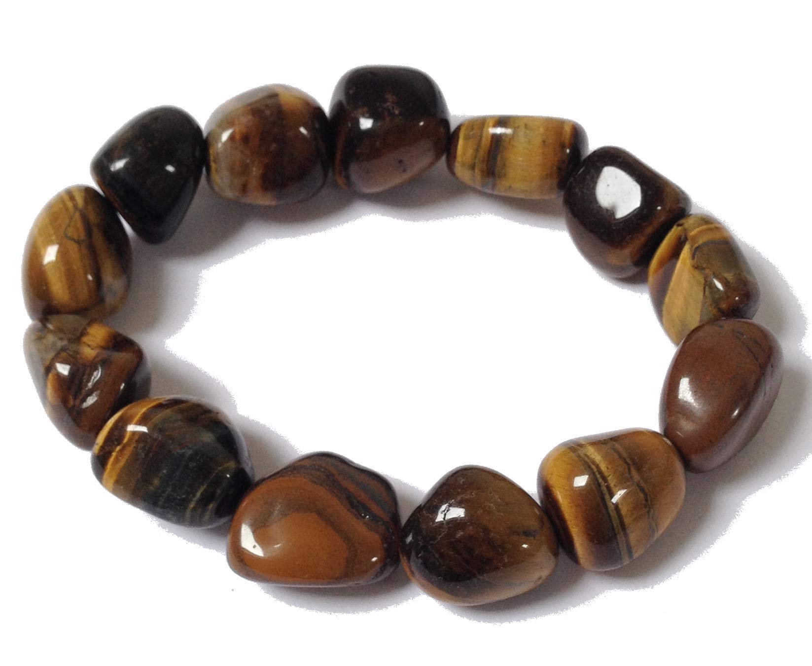 Wild Therapies Tumblestone Tigers Eye Bracelet - Yoga - Plus Gift Bag