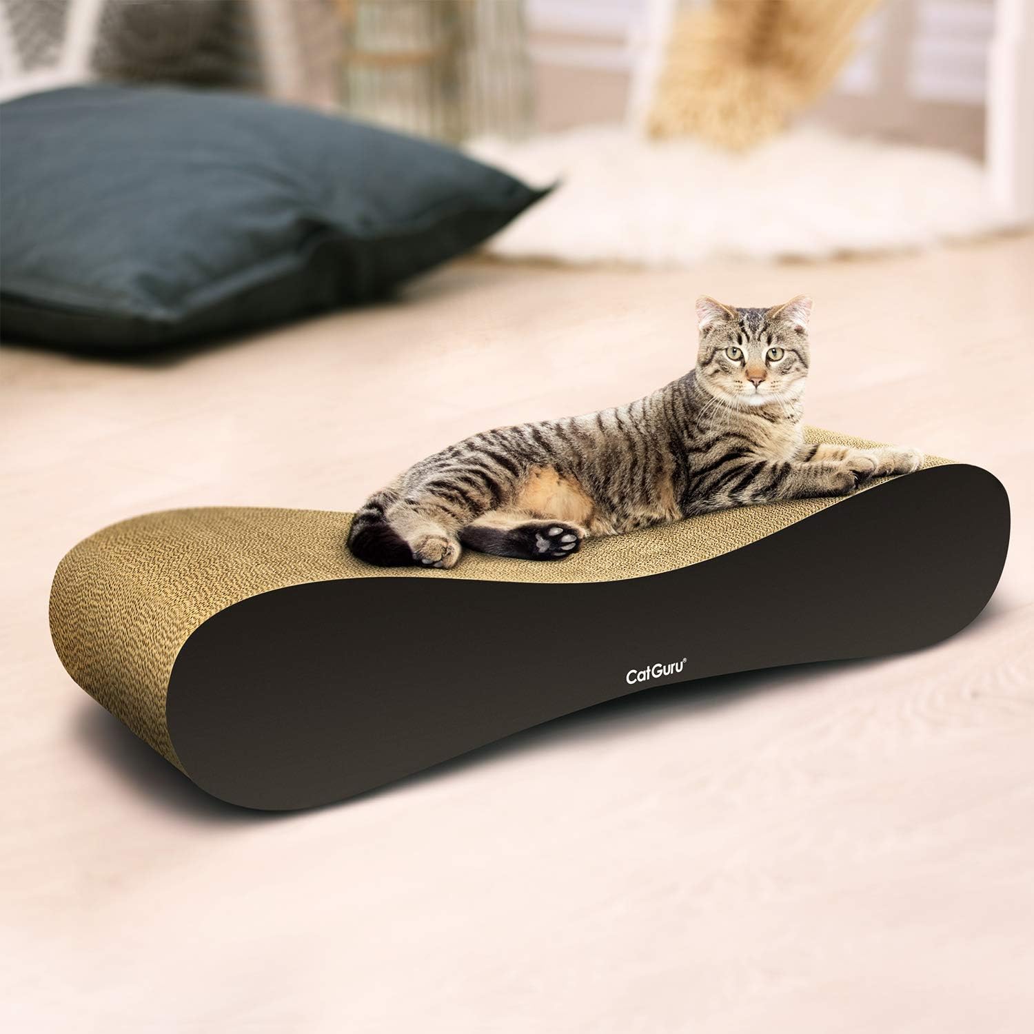 CatGuru Cat Scratcher, XL Cat Scratching Post (27x10x5 in), Premium Cat Scratch Pad, Cardboard Cat Scratchers, Reversible Cat Scratching Pad, Cat Corrugated Scratching Bed, Best Cat Scratcher Lounge: Health & Personal Care