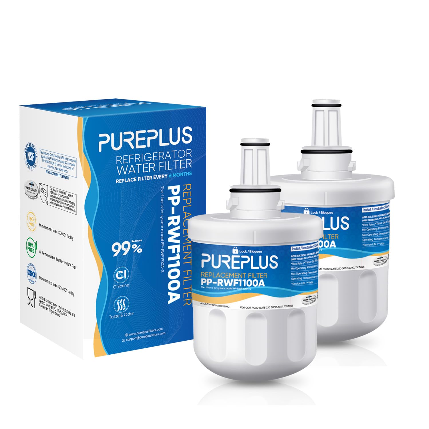 Photo 1 of PUREPLUS Refrigerator Water Filter Replacement for DA29-00003G, DA29-00003B, DA29-00003F, DA29-00003A, Aqua-Pure Plus,HAFCU1, HDX FMS-1, RSG257AARS, RFG237AARS, RFG297AARS, RS22HDHPNSR,RWF1100A,2Pack