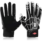 RSPGO Kids Football Gloves Youth Enhanced Grip Silicone Wide Receiver Gloves