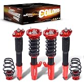 maXpeedingrods Coilovers for BMW E46 1998-2007 | 318i, 330i, 325i, 328i, 318d, 320d, 320i, 325i, 330d, Height Adjustable Coilovers Suspension Lowering Kit Red