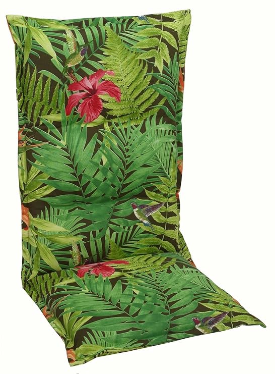 Sesselauflage Sitzpolster Gartenstuhlauflage für Hochlehner BENIGNUS 1 | B 50 cm x L 120 cm | Mehrfarbig | Baumwolle | Polyes