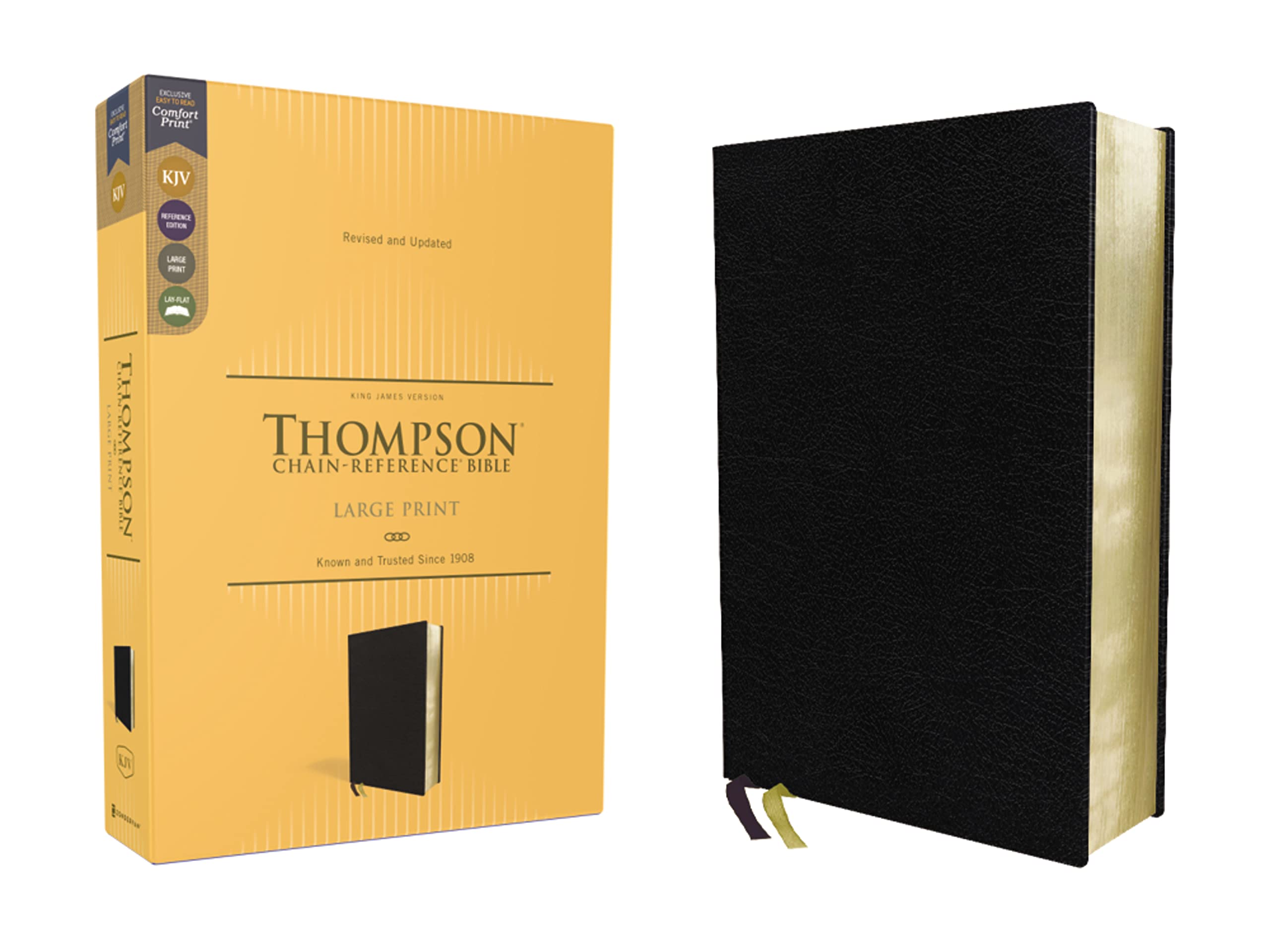 KJV, Thompson Chain-Reference Bible, Large Print, Bonded Leather, Black, Red Letter, Comfort Print KJV, Thompson Chain-Reference Bible, Large Print, Bonded Leather, Black, Red Letter, Comfort Print Bonded Leather