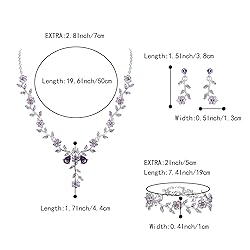 BriLove Women's Wedding Jewelry Set Leaf Cluster