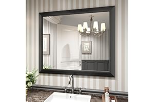 Amorho Black Bathroom Mirror, 40x36 Inch Thick Metal Framed Wall Mirrors for Over Sink, Bedroom, Living Room, Entryway, Rectangle Wall-Mounted Mirrors(Horizontal/Vertical).