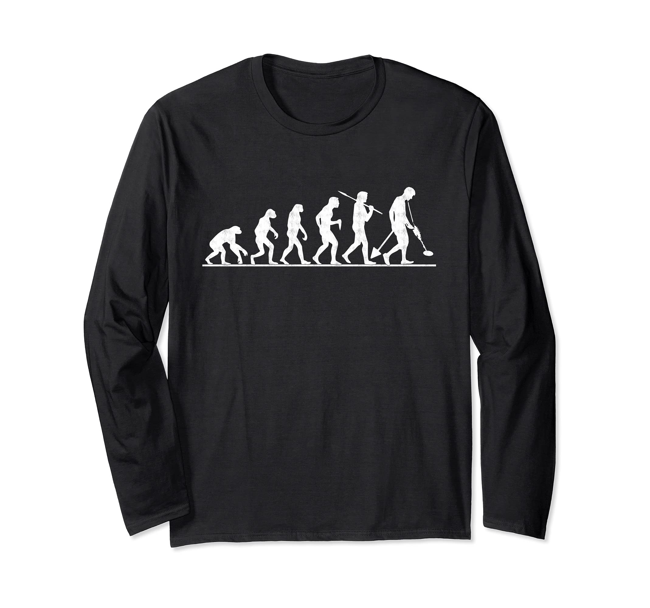 Metal Detecting Evolution Gold Coin Treasure Hunter Long Sleeve T-Shirt