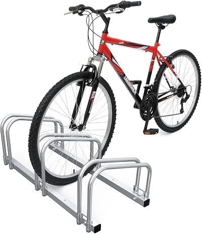 VOUNOT 3 Bike Stand Floor or Wall Mounted Bike Rack Garage Storage