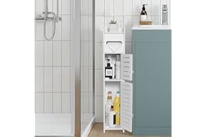 TuoxinEM Small Bathroom Storage Cabinet for Small Spaces, Over The Toilet Storage Cabinet for Skinny Bathroom Storage Corner 