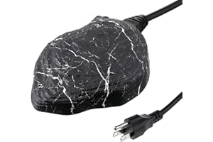 Saillong Bird Bath Deicer Heated Rock, 80W Submersible Utility Decorative De Icer, Thermostatic Controlled Winter Water Heater with Aluminum Base for Outdoor Bird, Chicken, Duck (1 Pack,Black)