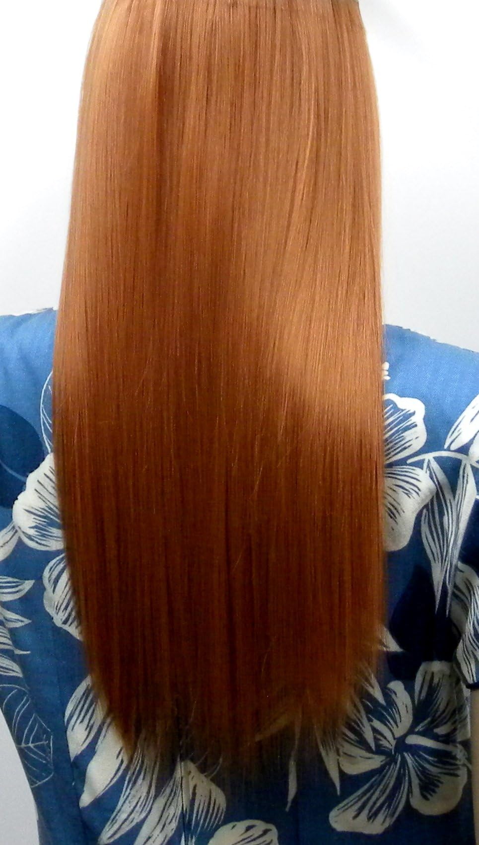 #30 Auburn Halo Flip in Synthetic Hair Extensions on a Wire - Heat Resistant to 350 (16 inch)