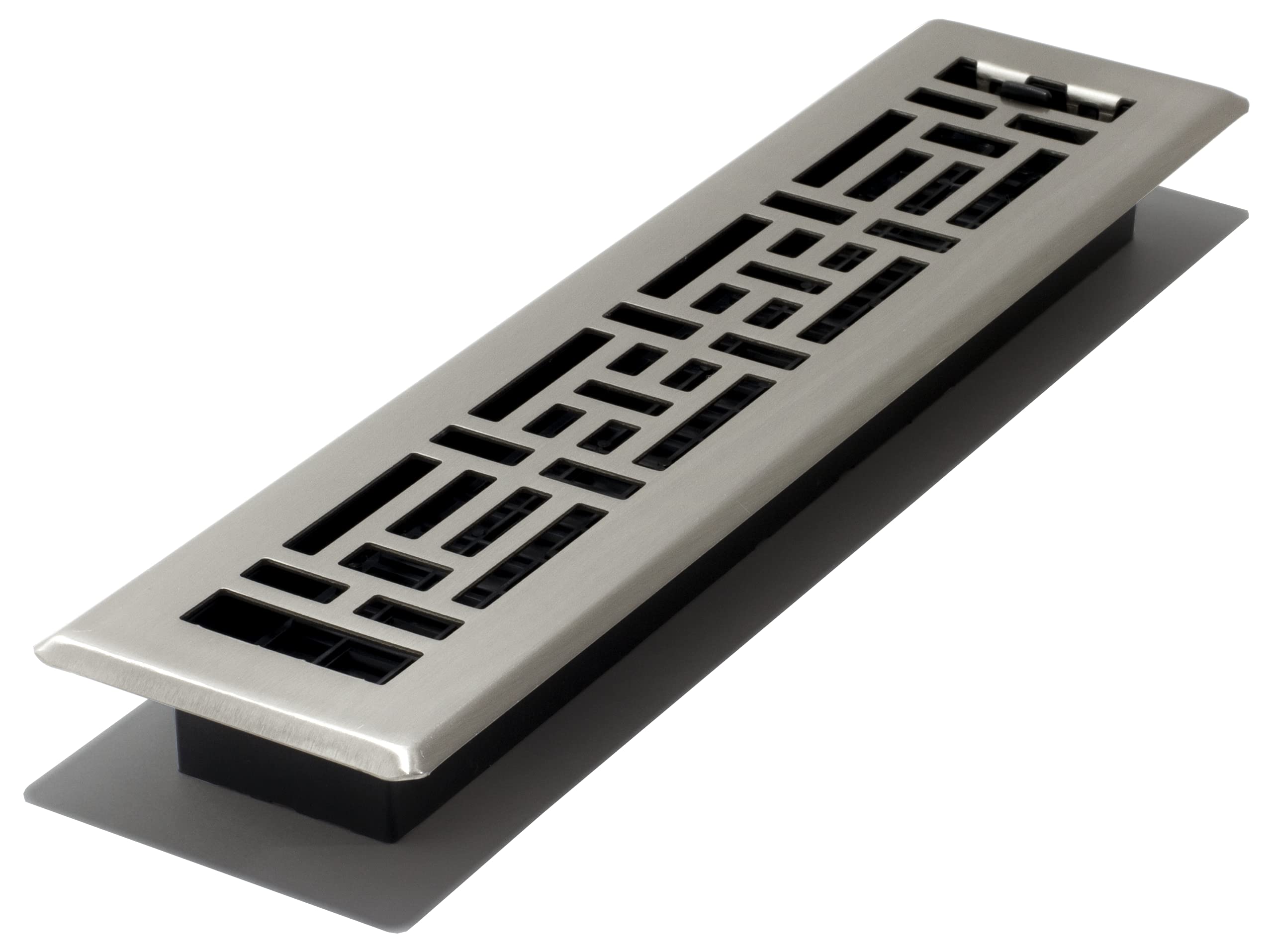 Photo 1 of Decor Grates AJH214-NKL Oriental Floor Register, 2x14 Inches, Brushed Nickel