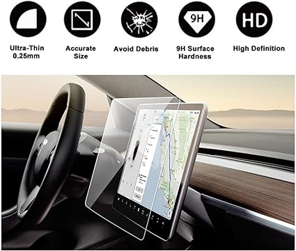 Tesla Model 3 Model Y 15 Center Control Touchscreen Car Navigation Touch Screen Protector P50 P65 P80 P80d Tempered Glass 9h Anti Scratch And Shock
