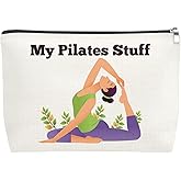 Mxrymvu Pilates Lover Gifts Makeup Bag Pilates Yoga Gifts for Women Yoga Lover Gift for Sister Friends Coach Cosmetic Bag Birthday Mother's Day Thanksgiving Day Graduation Gift Toiletry Zipper Pouch