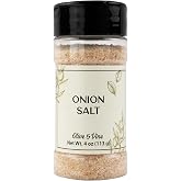 Olive &amp; Vine Onion Salt, Savory Flavor, For Seasoning &amp; Cooking, Rich Tradition, Authentic Taste, For Global Recipes (4 Ounce)
