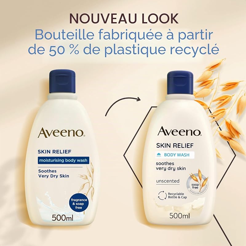 , Skin Relief, gel douche, apaise les peaux très sèches, 500 ml (lot de 1), l'emballage peut varier — photo 4 sur 5