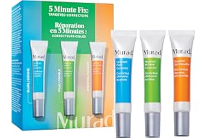Murad 5 Min Fix: Targeted Correctors Travel Trio Kit - Anti-Aging Skincare Kit, Reduces the Look of Fine Lines and Wrinkles - Brightens and Depuffs Under Eyes - Erases the Look of Pores - 3-Piece Set