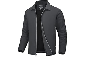 MAGNIVIT Men's Lightweight Jacket Panel Jacket Front Zip Casual Winderbreaker Spring Fall Coat Jacket For Men with Zip Porket