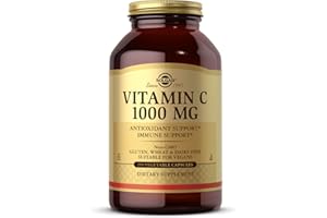 Solgar Vitamin C 1000 mg, 250 Vegetable Capsules - Antioxidant & Immune Support - Overall Health - Healthy Skin & Joints - Bioflavonoids Supplement - Non GMO, Vegan, Gluten No, Kosher - 250 Servings