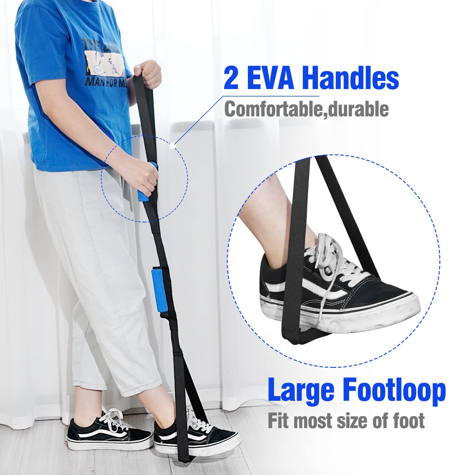 42 Inch Leg Lifter,Leg Lifter After Hip Replacement with Large Foot Loop,Mobility Aid for Disables and Elderly,Leg Lifter Strap for Knee Replacement Recovery Aids(Black)
