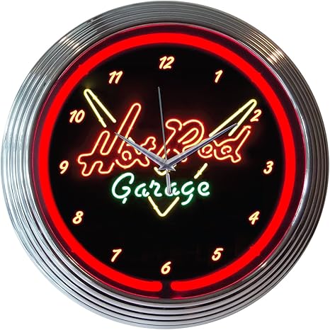 Hot Rod reloj neón de garaje: Amazon.es: Hogar