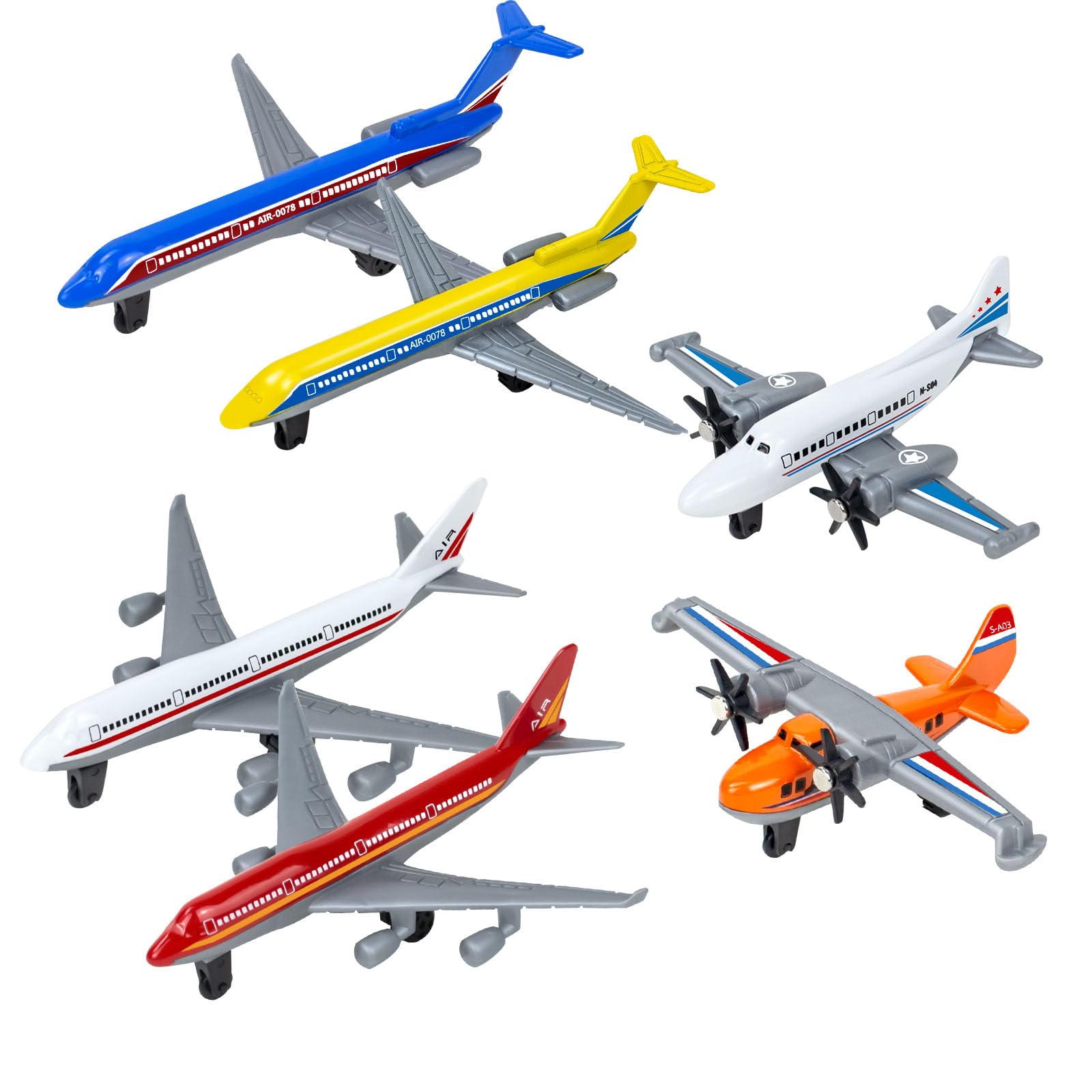 Photo 1 of QUANA Airplane Toys, Metal Plane Pull Back Toys for Kids 3-6 Years, Die Cast Aircraft Models, Play Vehicles