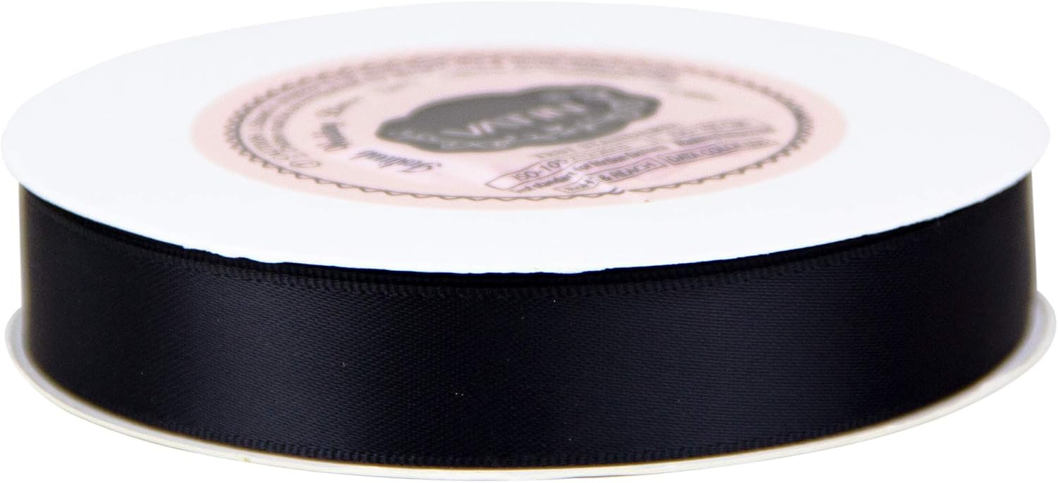 VATIN 16mm Double Faced Polyester Black Satin Ribbon, 23 Metre Spool, Perfect for Wedding Decor Wreath, Baby Shower - Image 4