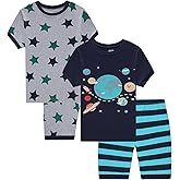 Little bety Boys Cotton Dinosaur Pajamas Kids Summer Shorts Space Pjs Toddlers Truck Sleepwear Sets 18Months-10Years