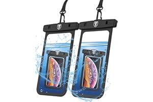 Takfox Waterproof Phone Pouch for Samsung Galaxy S24 Ultra S23 Plus S22 S21 FE Note 20 A02S A54 A03S A13 A14 A15 A21 A51 A71 A32 A23 A42 A52 A53 iPhone 15 Pro Max Cell Phone Dry Bag Case[2-Pack]-Black
