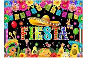 Mexican Fiesta Backdrop – Colorful Theme Photography Background for Cinco De Mayo, Birthday Party, Taco Tuesday, Fiesta