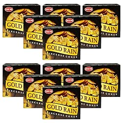 Gold Rain Incense Cones and Cone Incense Burner