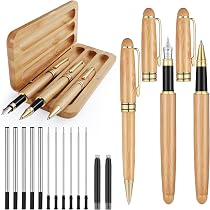 Amazon.com : Eaasty 16 Pcs Wooden Pens Gift Set Including Fancy ...