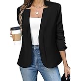 Blazers for Women with Pockets Long Sleeve Office Spring Jackets Single Button Blazer Dressy Business Casual Work Suit Coats