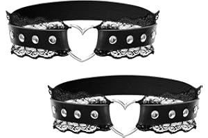 Wqebuid 2 Pcs Lace Thigh Garters for Women Adjustable Heart Leg Garters for Halloween Cosplay Wedding Prom Special Occasions