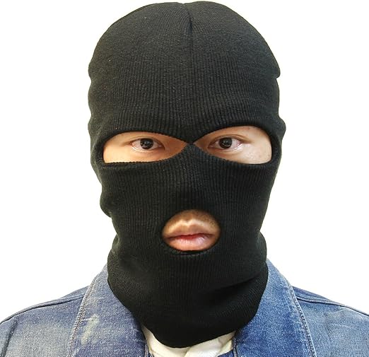 Falari Knitted Face Mask Hat Winter Outdoor Protection 3 Holes At