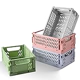 HUUSMOT 4-Pack Small Pastel Plastic Storage