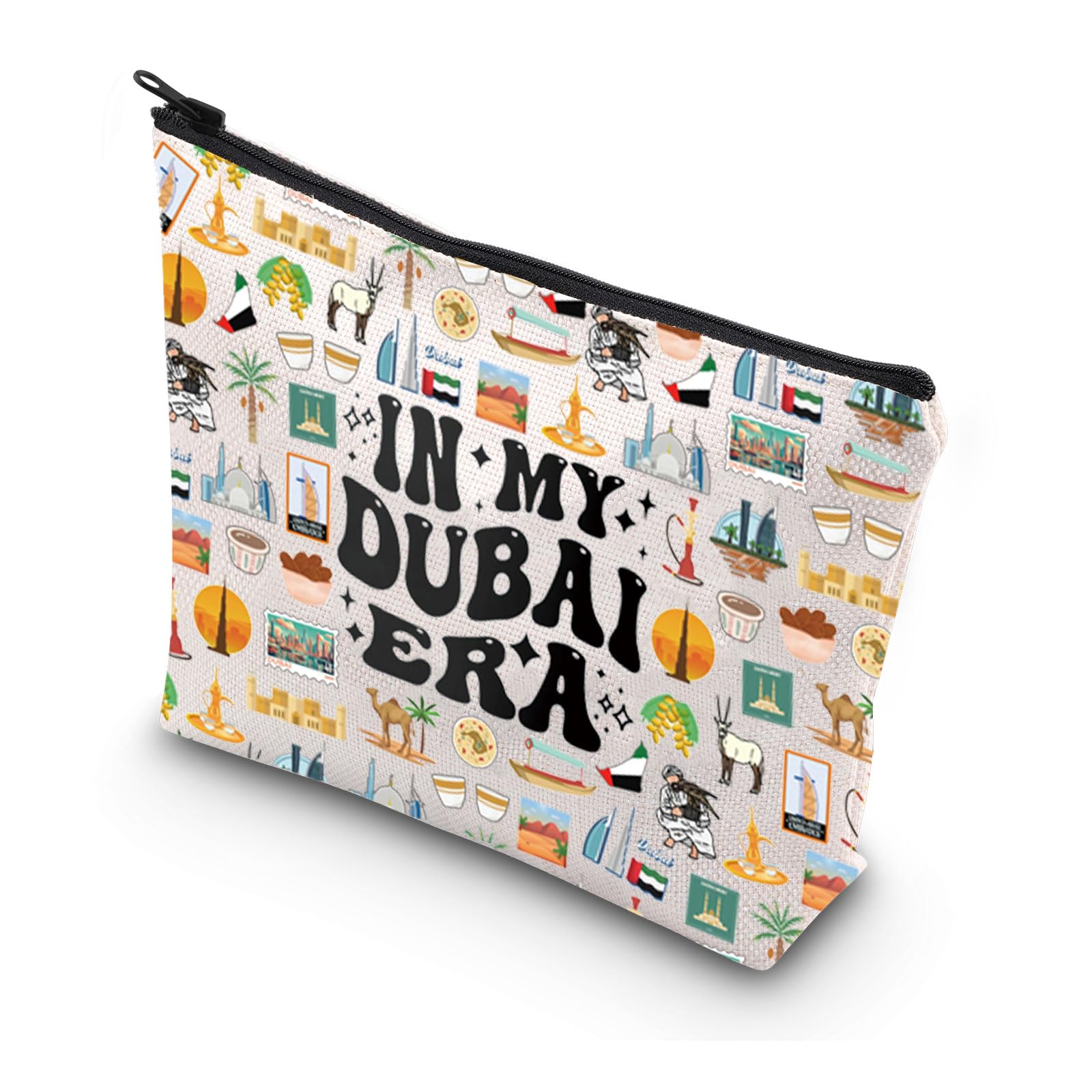MYSOMY in My Dubai Era Makeup Bag Dubai Lovers Cosmetic Bag Welcome to Dubai Gift Dubai Travel Zipper Pouch (Dubai Bag) — image 1