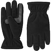 isotoner mens Water Repellent Stretch Fleece Lined Gloves