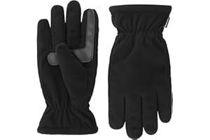 isotoner mens Water Repellent Stretch Fleece Lined Gloves