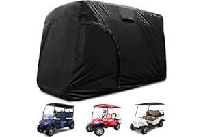 Joymo Golf Cart Cover 2/4/6 Passenger, 156"/144"/138"/125"/114"/95" Waterproof Golf Club Car Rain Covers 2/4 Passenger, Outdoor EZGO Yamaha Protective Golf Cart Covers, Golf Cart Enclosure Accessories