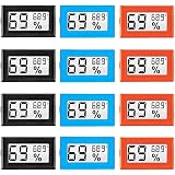 12 Pack Mini Digital Thermometer Hygrometer - Indoor Temperature & Humidity Meter With LCD Display