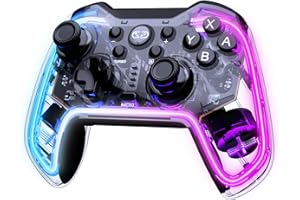 Wireless Switch Pro Controller with Hall Effect Joysticks for NS2/NS, Lyvix RGB Game Controller for Nintendo Switch 2 & Switch/Lite/OLED, Gamepad for PC/IOS/Android/Steam, with Backbuttons/Turbo/Wake-up