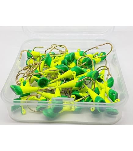 Shad Dart Jigheads 1/16 oz Fishing Hooks Lure Bait Tackles (Chartreuse/Eye) 50 Pieces NEW Painted : Sports & Outdoors