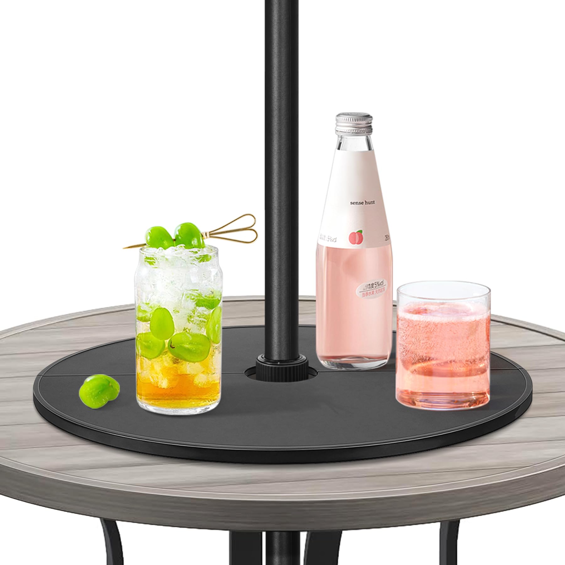 Photo 1 of (Used) FIRJOY Lazy Susan with Umbrella Hole for Outdoor Patio Table | Patio Umbrella Table Tray - 15.7 inch