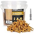 Bobibbi Deck Screws #8 x 1-1/4’’, T25 Star Torx Drive Flat Head Wood Screws, Tan, 5lb