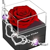 Forever Flower Gift Box, Eternal Rose Box, Preserved Rose, Infinity Real Rose Gift for Girlfriend, Women, Mom, Wife on Christmas, Valentine's Day, Mother's Day, Birthday, Anniversary, Thanksgiving
